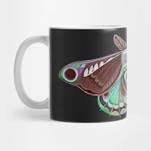 Moth sticker brown, green and pink pastel Mug